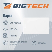 Карта Bigtech EM-Marine чтение 1.8 б/н (50 шт), с прорезью