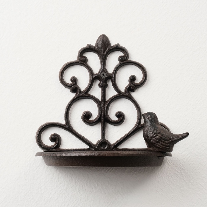 Сувенир металл подставка настенная  Сувенир металл подставка настенная "Птенчик и узоры" 17,5х18х10 см