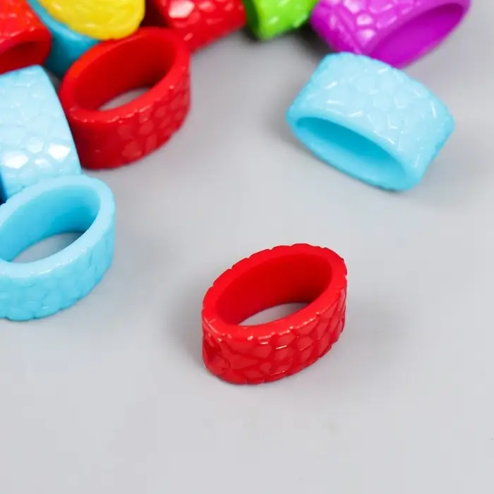 Бусины для творчества пластик Бусины для творчества пластик "Овал - текстура змеиной кожи" цветные набор 40 шт 1,2х1х1,9 см 7811