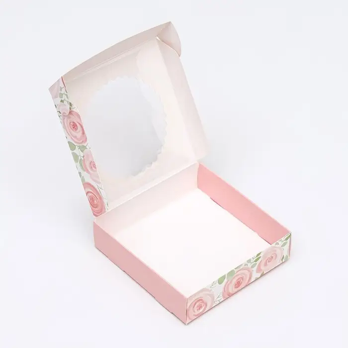 Коробка сборная с окном, For you, 11.5×11.5×3 см Коробка сборная с окном, For you, 11.5×11.5×3 см