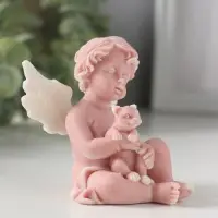 Сувенир "Ангелочек с котенком", 7,2см