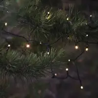 Гирлянда &laquo;Нить&raquo; 10 м, IP44, УМС, тёмная нить, 100 LED, свечение тёплое белое, 220 В