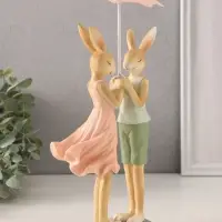 Фигурка полистоун &laquo;Романтика. Кролики под зонтом&raquo;, 12&times;9.5&times;25.5 см