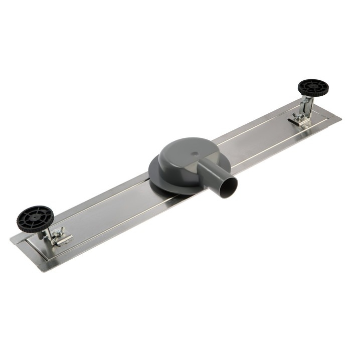 Трап ZEIN engr, c флaнцeм свободного вращ 360°, 7*60 см, d=40/50 мм, нерж сталь, сатин