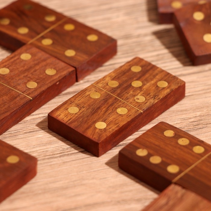 Игра настольная 2в1 (домино + кубики) 25х7,5х5 см, дерево шишам Игра настольная 2в1 (домино + кубики) 25х7,5х5 см, дерево шишам