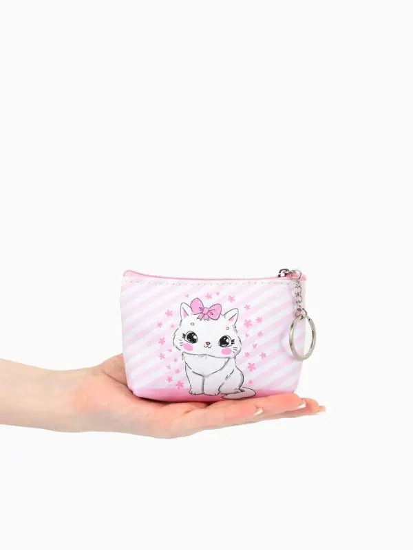 Кошелёк детский &laquo;Кошечки&raquo;, монетница, на молнии 10.5&times;2.5&times;8 см, МИКС