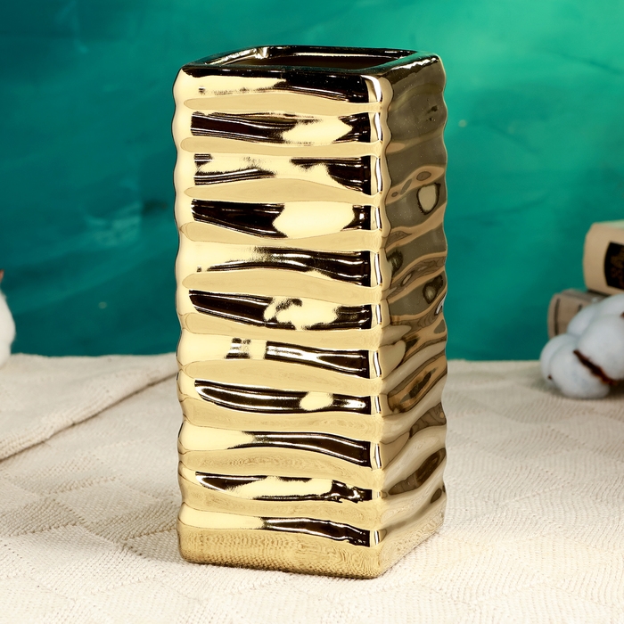 Кашпо - ваза Кашпо - ваза "Кина" золотая, 9х9х20см