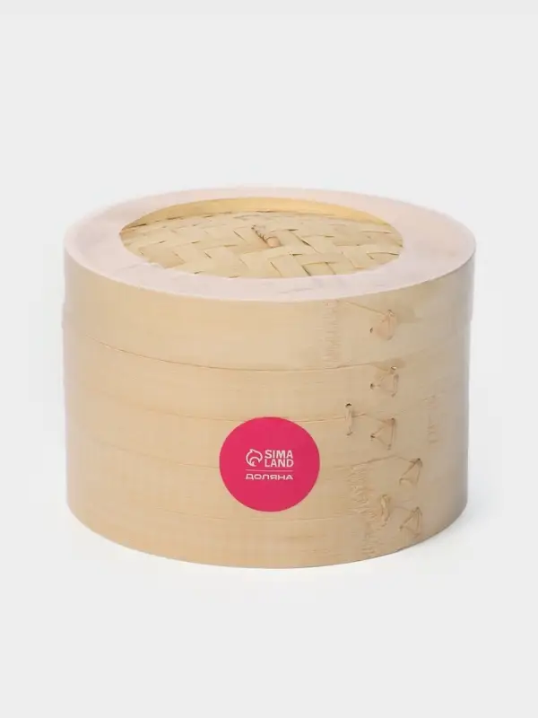 Пароварка Доляна &laquo;Восточная кухня&raquo;, 2 этажа, d=21 см, бамбук