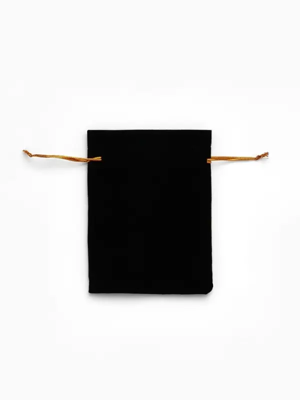 Набор мешочков бархатных 50 шт., 9*12, цвет чёрный с золотым шнурком (710783)