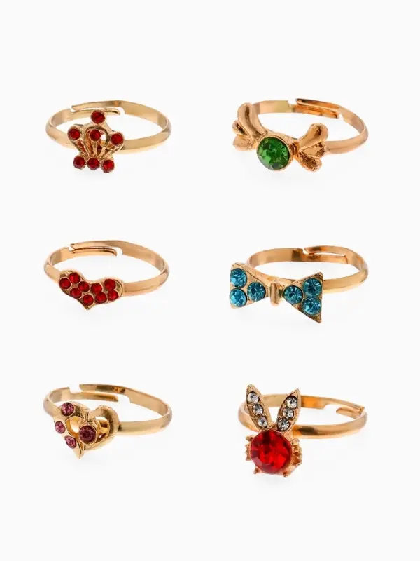 Кольцо &laquo;Выбражулька. Стразы&raquo;, форма МИКС, МИКС в золоте