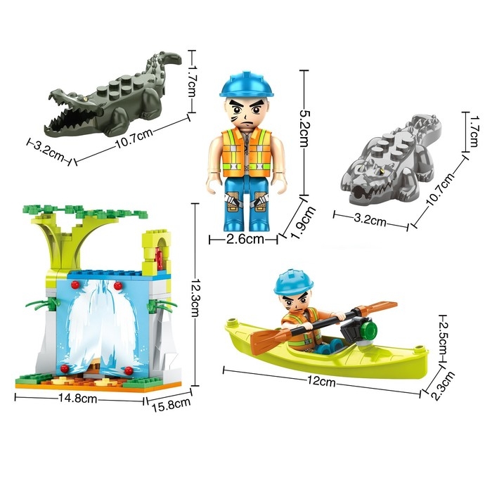 Конструктор «Джунгли. Водопад с крокодилами», 134 детали Конструктор «Джунгли. Водопад с крокодилами», 134 детали