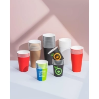 Стакан одноразовый бум 1-сл. d-80мм 200/250мл белый КОМУС 8OZ 50шт/уп