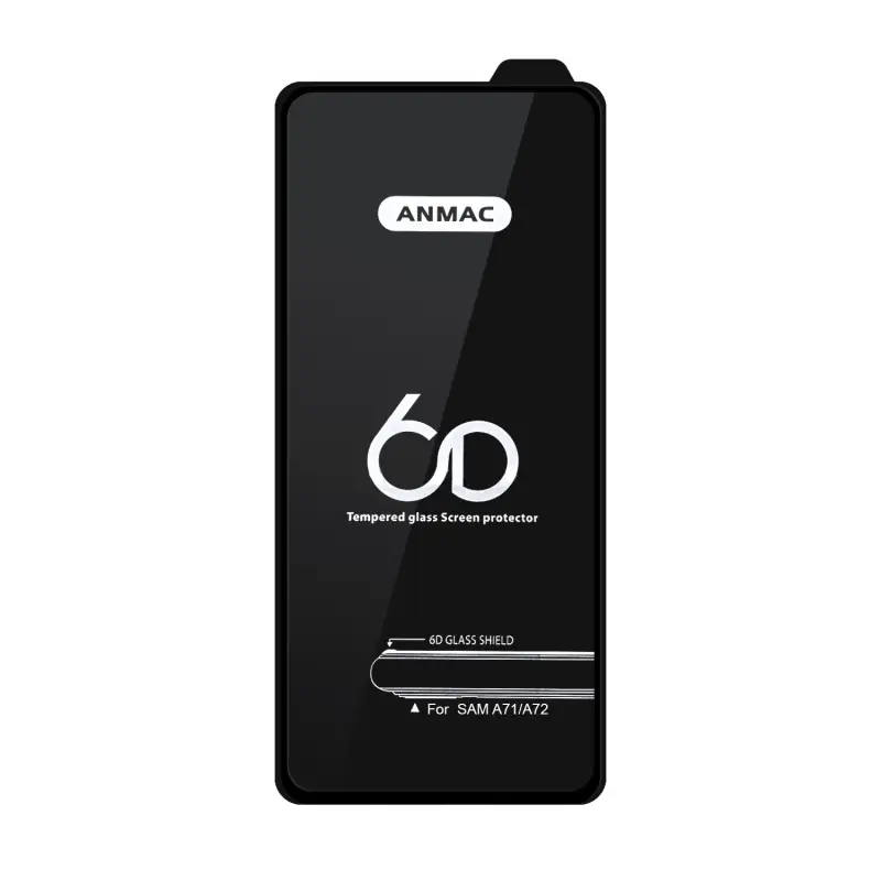 Защитное стекло для Samsung A71/A72 Anmac 6D Black без упаковки Арт. 1137170 (10 шт./уп.)