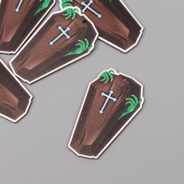 Декор для творчества дерево Декор для творчества дерево "Гробик" набор 5 шт 5,5х3,4х0,3 см