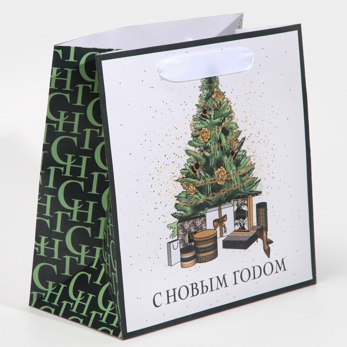 Пакет подарочный новогодний ламинированный квадратный «Подарочки под ёлкой», 22 х 22 х 11 см, Новый год Пакет подарочный новогодний ламинированный квадратный «Подарочки под ёлкой», 22 х 22 х 11 см, Новый год