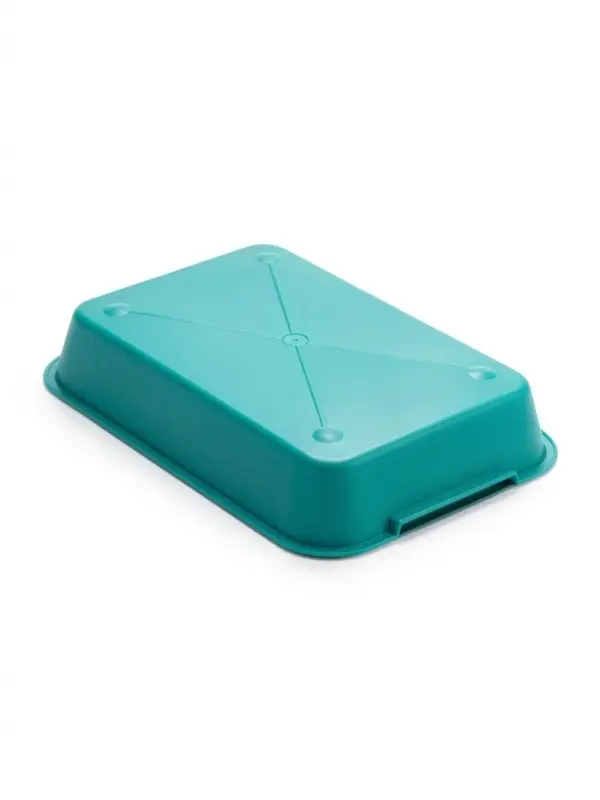 Туалет для кошек, 36&times;26&times;6.5 с, средний, с сеткой, пластик, серый, бирюзовый