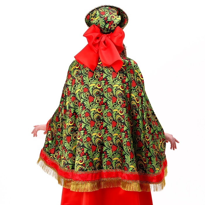 Карнавальный костюм «Народные гуляния. Рябиновые гроздья», накидка, кокошник, р-р 42-50 Карнавальный костюм «Народные гуляния. Рябиновые гроздья», накидка, кокошник, р-р 42-50
