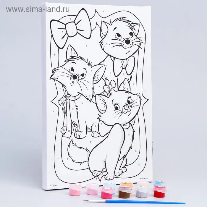 Картина по номерам для детей Друзья, 20&times;30 см, &laquo;Кошечка&raquo;