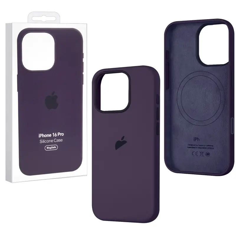 Чехол iPh 16 Pro Silicon Case 100% ORG (MagSafe + анимация NFC Clear) c LOGO Purple