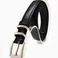 Ремень жен 03-01-02-01, Июнь2502, 2*0,3*110 см, без винта, пряж металл, 1 прокол, черный