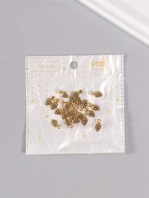 Декор металл для творчества Декор металл для творчества "Золотая шишка" 1х0,6см, набор 20 шт