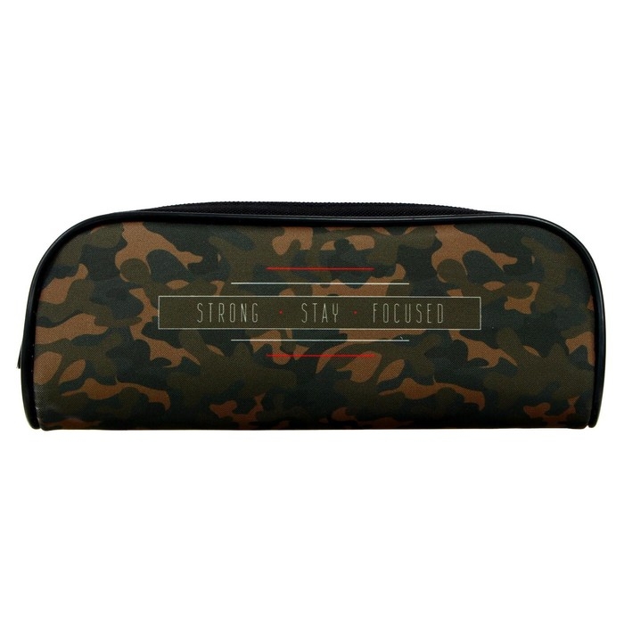 Пенал мягкий, 1 отделение, 80 х 210 х 40 мм, объёмный, Calligrata ПМО 21-20, Пенал мягкий, 1 отделение, 80 х 210 х 40 мм, объёмный, Calligrata ПМО 21-20, "Милитари"