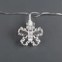 Гирлянда &laquo;Нить&raquo; 4.5 м с насадками &laquo;Прищепки-снежинки&raquo;, IP20, прозрачная нить, 20 LED, свечение синее, 220 В