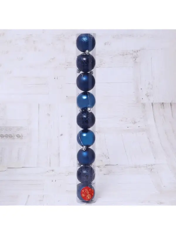 Ёлочные игрушки &laquo;Авива&raquo;, шары новогодние, d=6 см, набор 9 шт., синий