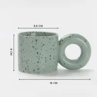 Кружка &laquo;Бублик&raquo;, 350 мл, 16&times;8.8&times;8 см, серо-зеленый в крапинку