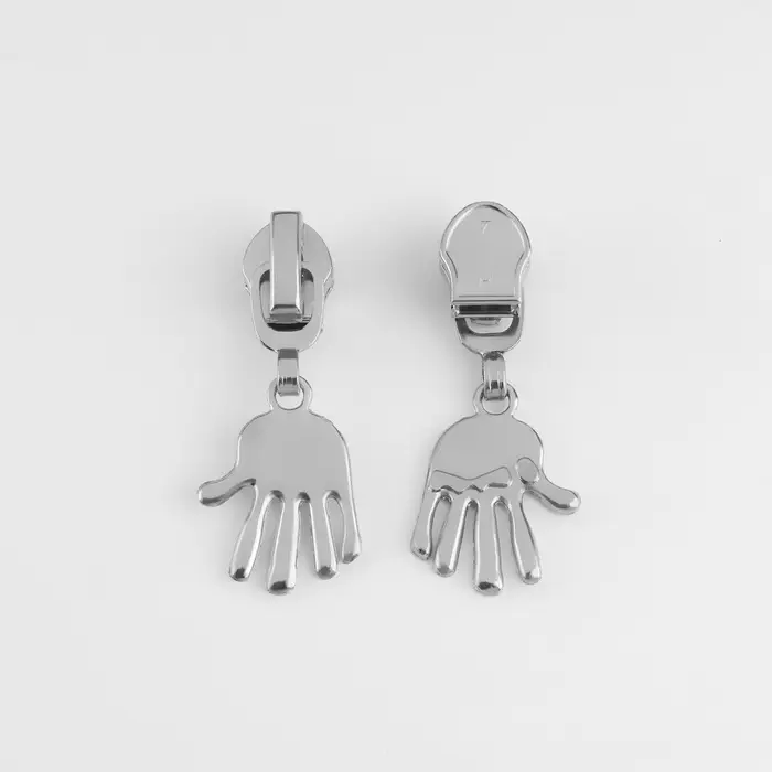 Бегунок для молнии &laquo;Спираль&raquo;, №7, &laquo;Ладонь&raquo;, 10 шт., цвет никель