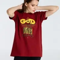 Футболка A God is High, гранатово-красная, размер M
