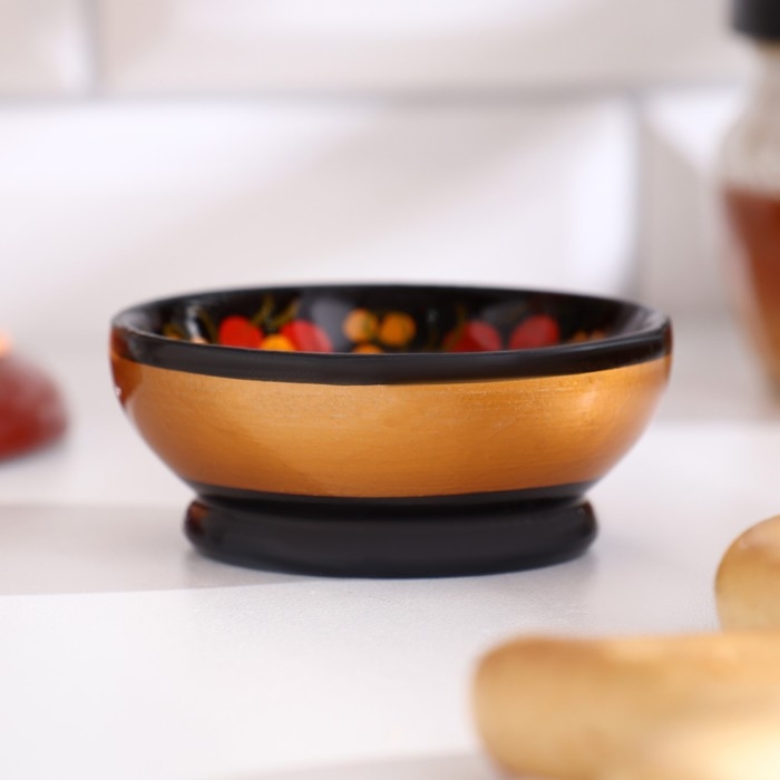 Солонка для каравая, 6,5×3 см, хохлома Солонка для каравая, 6,5×3 см, хохлома