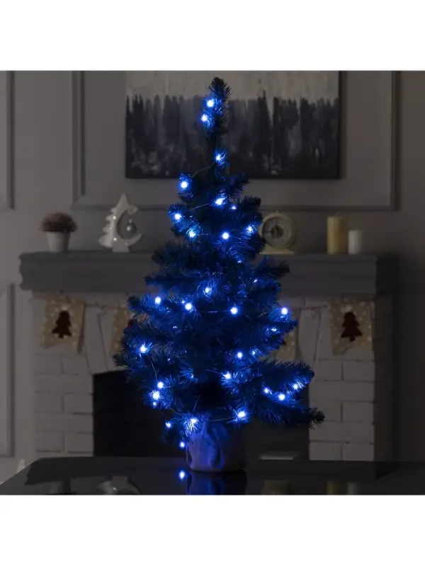 Умная гирлянда &laquo;Нить&raquo; 5 м, роса, IP20, серебристая нить, 50 LED, управление с приложения, свечение RGB, USB