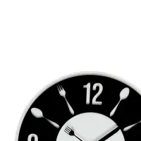 Часы настенные интерьерные &laquo;Вилка-ложка&raquo;, d=35 см, бело-чёрные