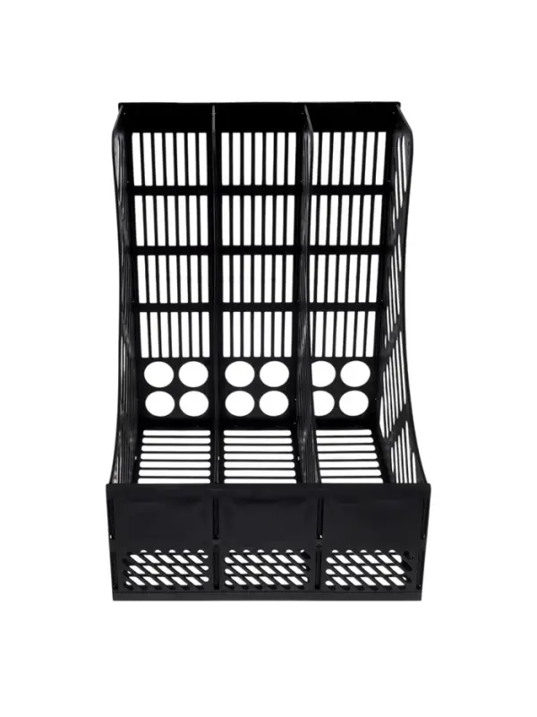 Лоток вертикальный, 3-х секционный, разборный, чёрный