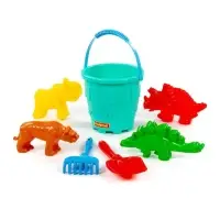 Набор игрушек для песочницы, 7 предметов: ведро, лопатка, грабельки, формочки, МИКС
