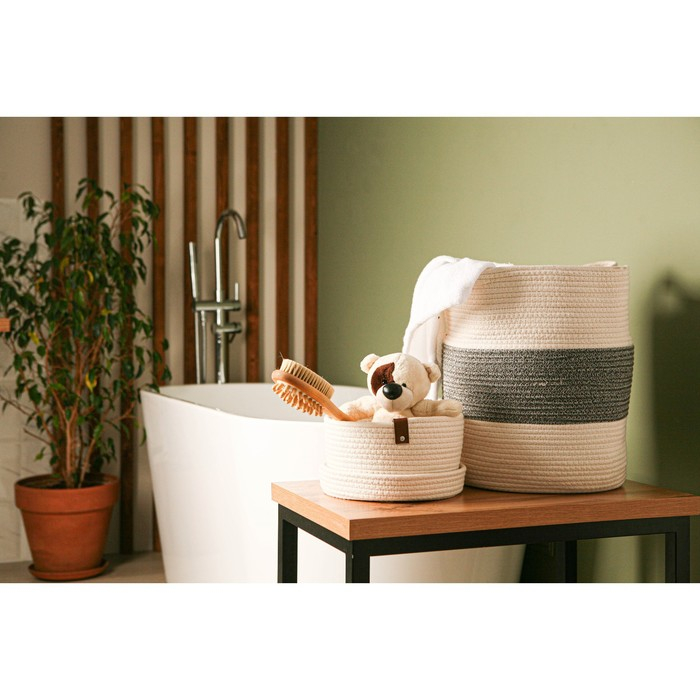 Корзина для белья Доляна «Милано», плетёная, ручная работа, 37×40 см Корзина для белья Доляна «Милано», плетёная, ручная работа, 37×40 см