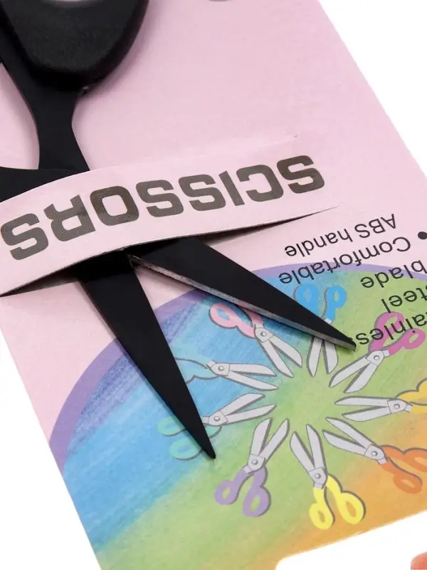 Ножницы канцелярские 12 см, черные, длина лезвия 6.5 см