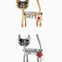 Брошь &laquo;Кошечка&raquo;, с цветком, МИКС