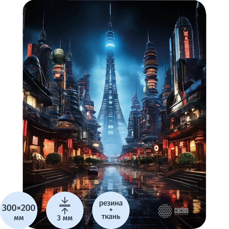 Коврик для мыши Cactus City 300x250x3мм (CS-MPC-D05M)