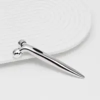 Массажёр для лица и зоны декольте, 2 шара, 14.3&times;4.5 см, серебристый