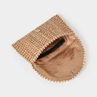 Сумка клатч плетёная из пальмового листа, 28&times;16&times;2 см, золотистая