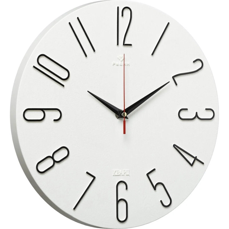 Часы настенные d=30см, корпус  белый+черный Классика арт.3010-001