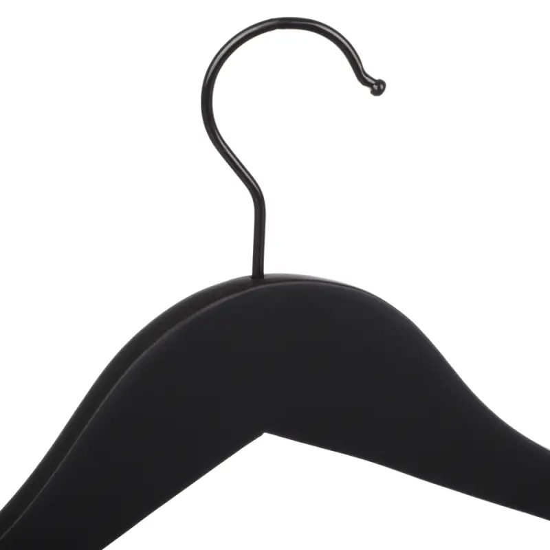 VETTA Вешалка деревянная для верхней одежды, софт тач, 44.5x23x5,8см, черная