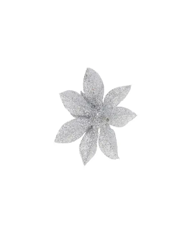 Ёлочные игрушки 6 шт. &laquo;Зимнее волшебство. Цветы пышные - блеск&raquo; пластик, 5&times;5 см, МИКС