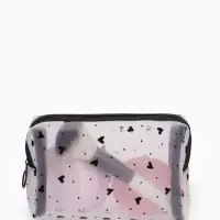 Косметичка дор Сердца, сетка 18*7,5*10, отд на молнии, белый Косметичка дор Сердца, сетка 18*7,5*10, отд на молнии, белый