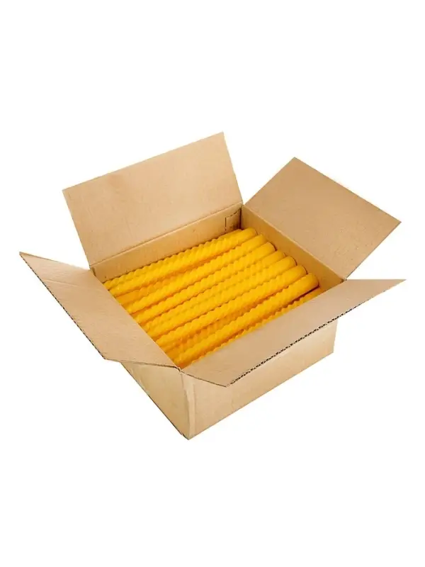 Свеча витая, 2.2&times;25 см, лакированная жёлтая