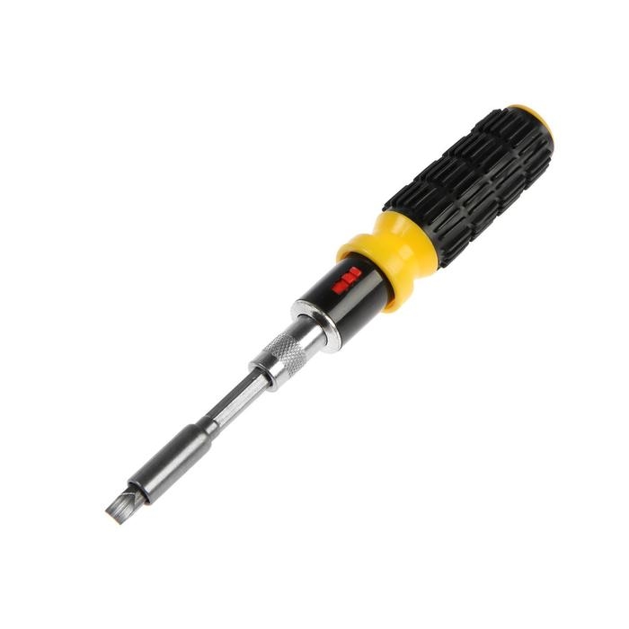 Отвертка с набором бит и головок ТУНДРА, реверсивная, в кейсе, 14 предметов Отвертка с набором бит и головок ТУНДРА, реверсивная, в кейсе, 14 предметов