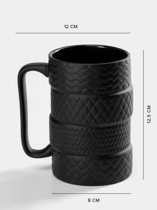 Кружка &laquo;Шины&raquo;, 460 мл, керамика, чёрная