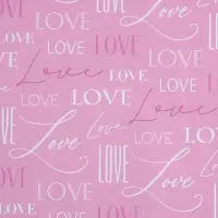 Бумага упаковочная крафт цветная односторонняя «Love», 50 х 70 см